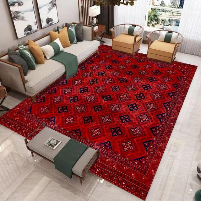 JGJG Teppich mit persisch-türkischem Druck in Rot, modern und maschinell gewebt, B/H: 60 x 40 cm - Bild 1