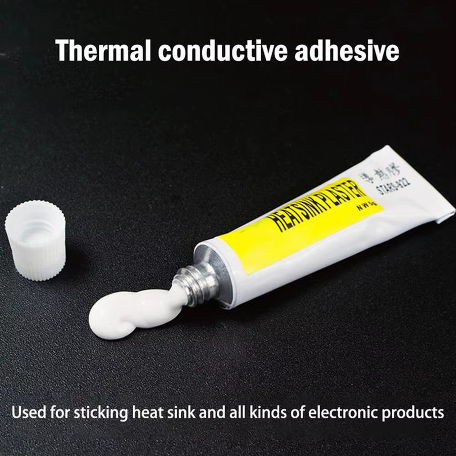 Wärmeleitpaste thermische Silikon-Kühlpaste mit stark haftendem Klebstoff für Kühlkörper, Weiß, 5g/10g - Bild 2