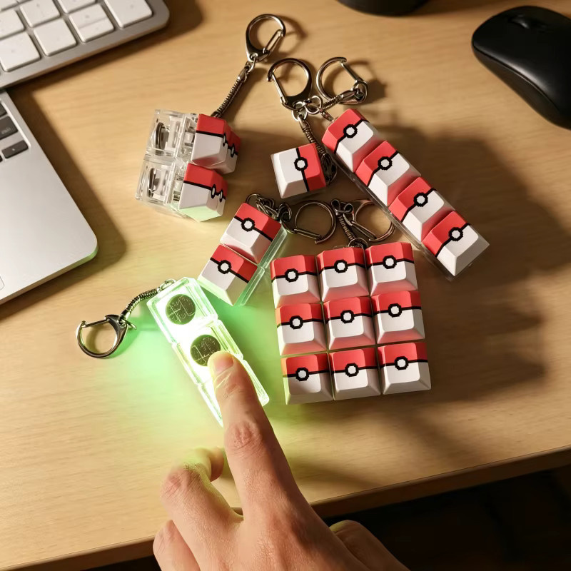 TAKARA TOMY Pokeball Tastatur-Tastenanhänger, mit LED-Licht - Bild 2