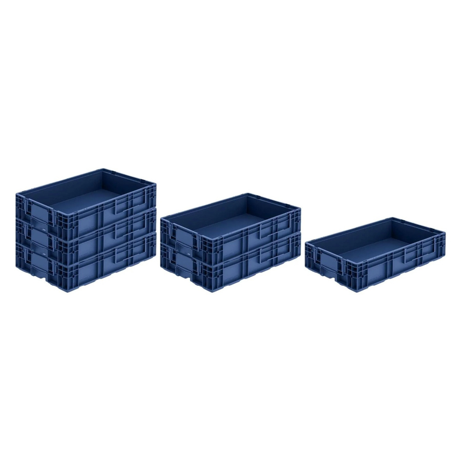 PROREGAL SuperSparSet 6 x VDA KLT Kleinladungsträger mit Verbundboden in Blau, H x B x T: 14,7 x 40 x 60 cm, 22 Liter Transportboxen stapelbar - Bild 2