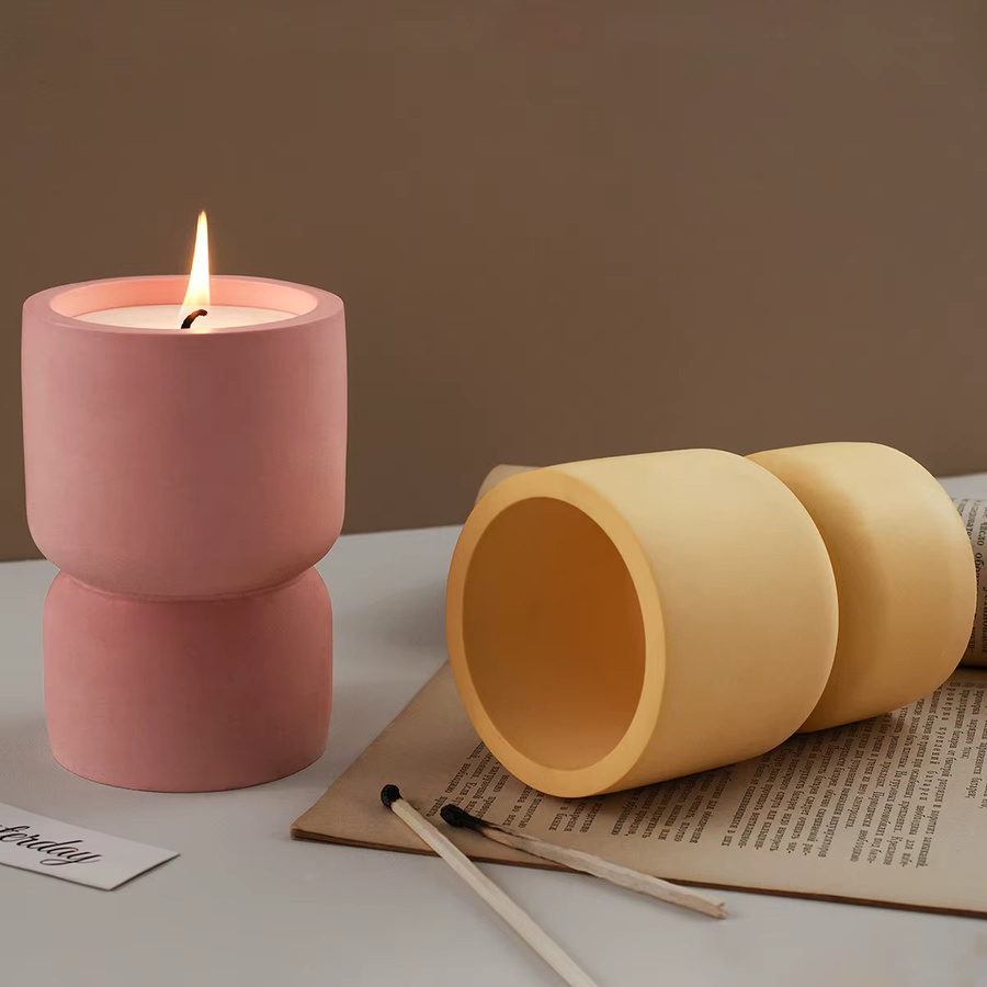UDOCOOL Silikonform für zylindrische Kerzen und Tassen in Pink zum DIY Gießen von Beton, Gips oder Harz - Bild 2