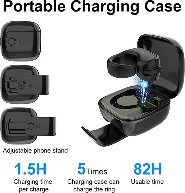 Luxuglow Mini Fingertip Smart Fernbedienungsring-Maus mit 2,4 G Bluetooth-Verbindung und wiederaufladbarem Roller-Touchpad für Windows, iMac und iOS in Schwarz oder Weiß - Bild 1