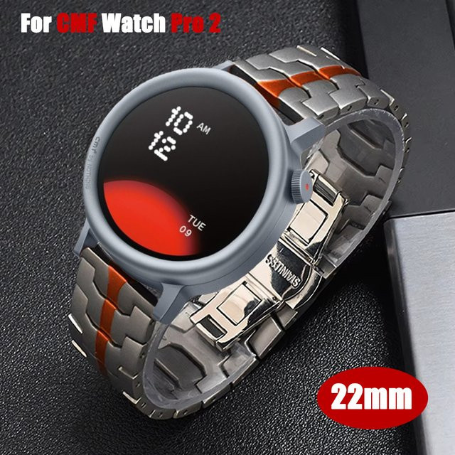 Nothing Smartwatch-Armband Edelstahl, Silber, Unisex, 22 mm - Bild 1