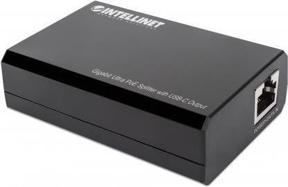 Intellinet PoE-Splitter 45 Watt mit USB-C und Ethernet/LAN Anschluss in Schwarz - Bild 1