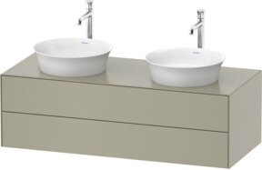 Duravit Waschtischunterschrank White Tulip in White, matt, mit 2 Schubladen, Breite: 130 cm, Tiefe: 55 cm, Höhe: 40,8 cm - Bild 1