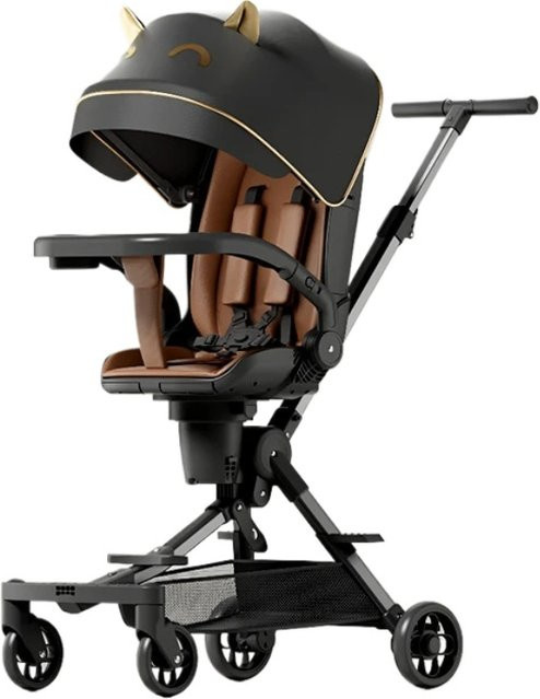 Tragbarer Baby-Reise-Kinderwagen von Warm house, faltbar mit 360 Grad drehbarem Sitz in Grün und Braun - Bild 1