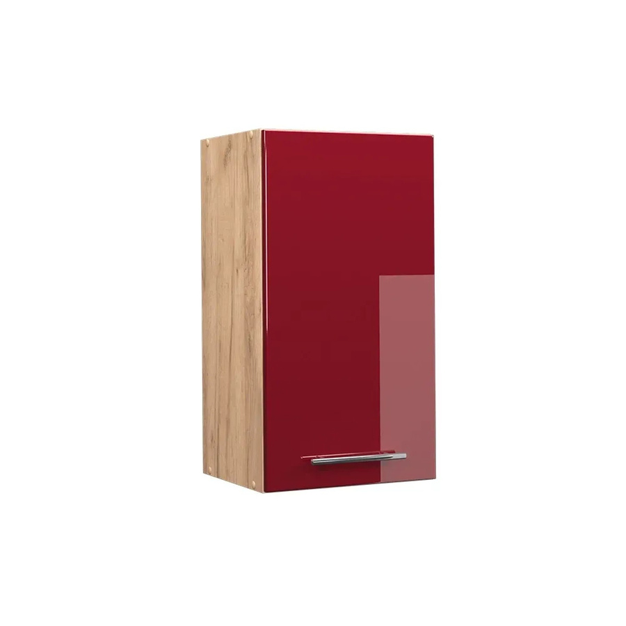 Vicco Hängeschrank Fame-Line Küchenschrank in Bordeaux Rot und Eiche Hochglanz mit Softclose-Scharnieren und Einlegeboden, Breite: 40 cm - Bild 3