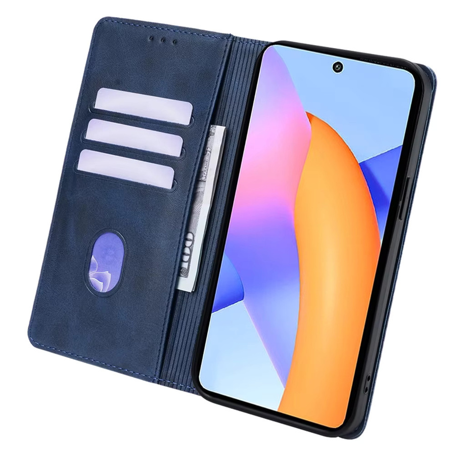 Leder-Brieftasche als Buch-Hülle für Huawei P20 Pro, Huawei P20 und Huawei P10 Lite mit Magnetverschluss und Kartenfächern in Braun oder Blau - Bild 2