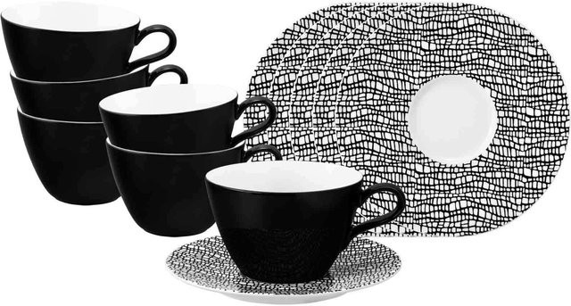 Seltmann Weiden Milchkaffeetassen mit Untertassen Life Fashion Multicolor 6er Set, 370 ml pro Tasse - Bild 1