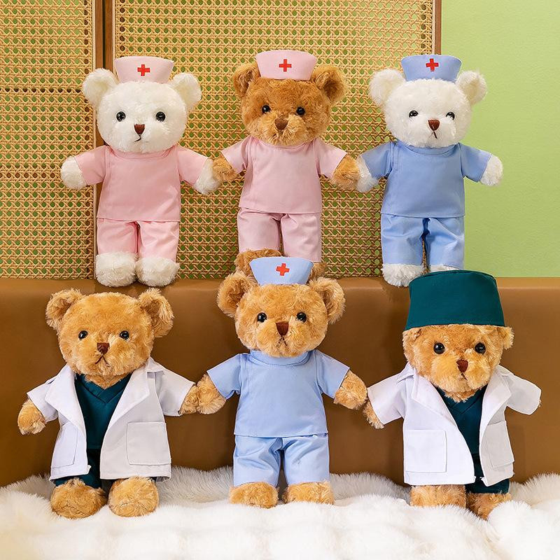 Bai Fen Bai dolls and toys Arzt Krankenschwester Teddybär Plüschtier Puppe weißer Kittel - Bild 2
