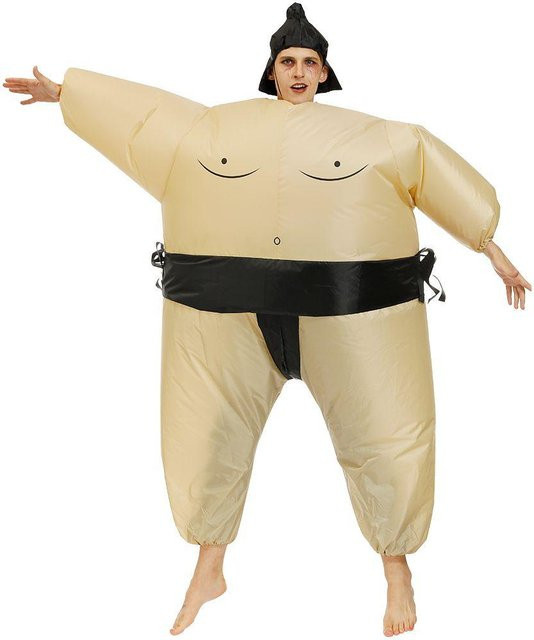 RushSike Sumo-Ringer Aufblasbares Kostüm Black-Adult - Bild 1