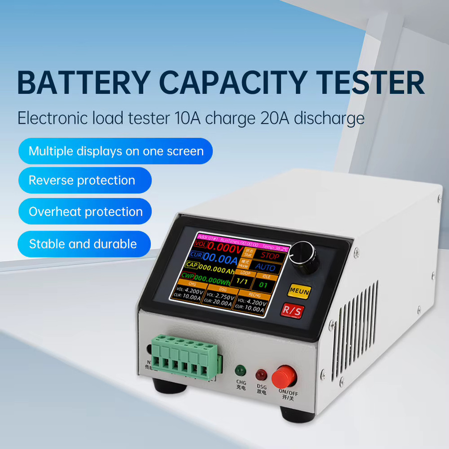 Gaqqee Batteriekapazitäts-Tester 150W mit 20A Entladungskurven-Anzeige, 4-Draht-Kelvin-Messung, 6 Modi und 60mm Lüfter für Li-Po, Li-Ion und LiFePO4 - Bild 2