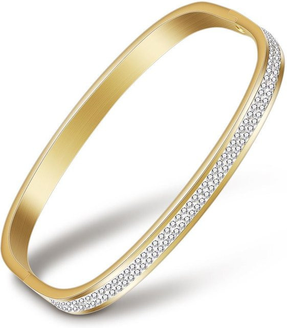 Wucifang Jewelry Armband, Titanstahl, Zirkonia, beige, Damen, 6 mm - Bild 1