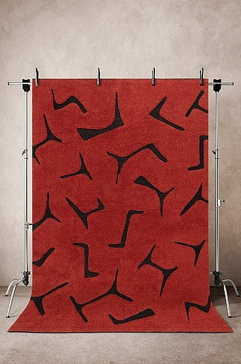Jotex JUNIPER Baumwollteppich Handtufted Abstract B/T: 200 x 300 cm in Schwarz, Orange und Rot - Bild 1
