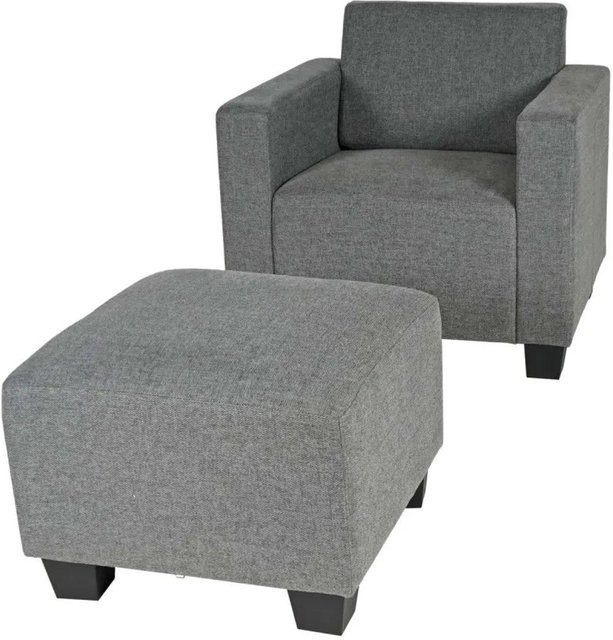 MCW Modularer Loungesessel Moncalieri mit Ottomane aus Stoff in Grau - Bild 2