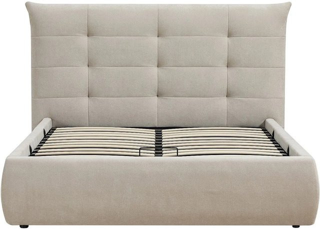 Dormelina Bett mit Bettkasten in Beige mit Stoffbezug B/T/H: 160 x 200 x 113 cm - Bild 1