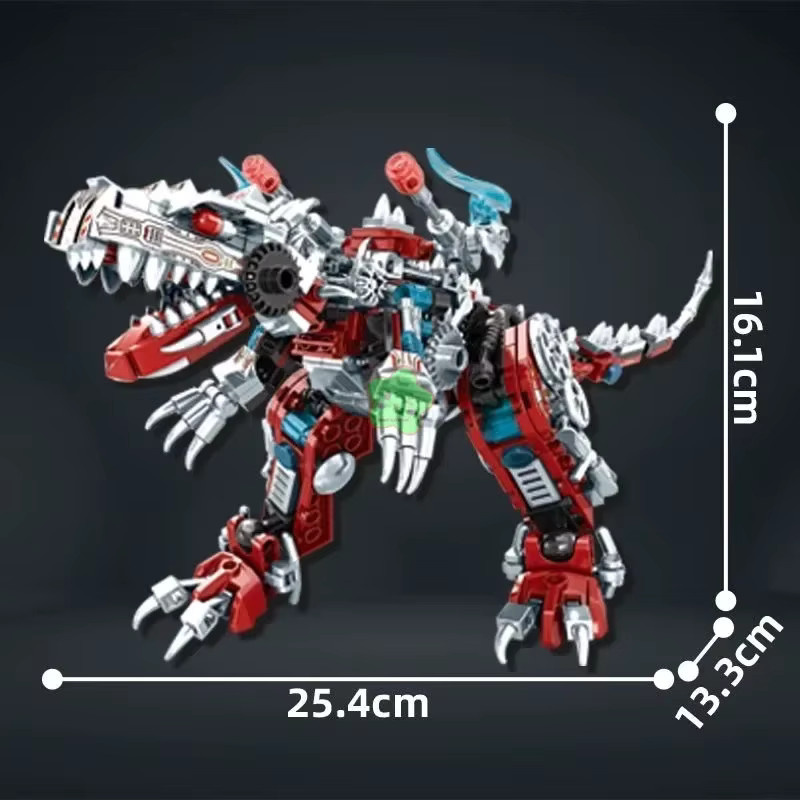 stemedu 2-in-1 Mechanisches Dinosaurier-Modell Baukasten, Kampfflugzeug, 422 Teile - Bild 3