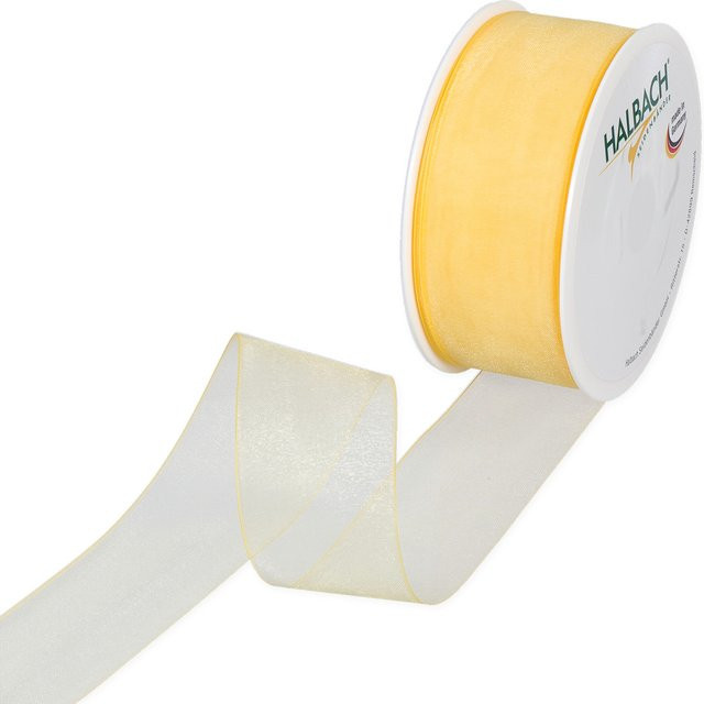 Halbach Organzaband Gelb, Breite: 4 cm, Länge: 5 m - Bild 1