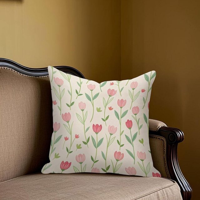 Potdemiel Jacquard Kissenbezug Blush Tulip in Pink, quadratisch, B/B: 40 x 40 cm - Bild 1