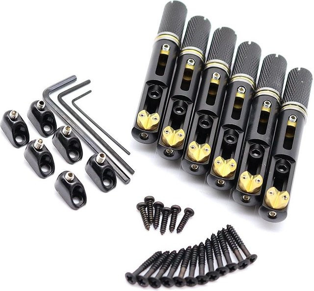 Binchi Headless Gitarrenbrücke Set mit 6 Saiten in Schwarz - Bild 1