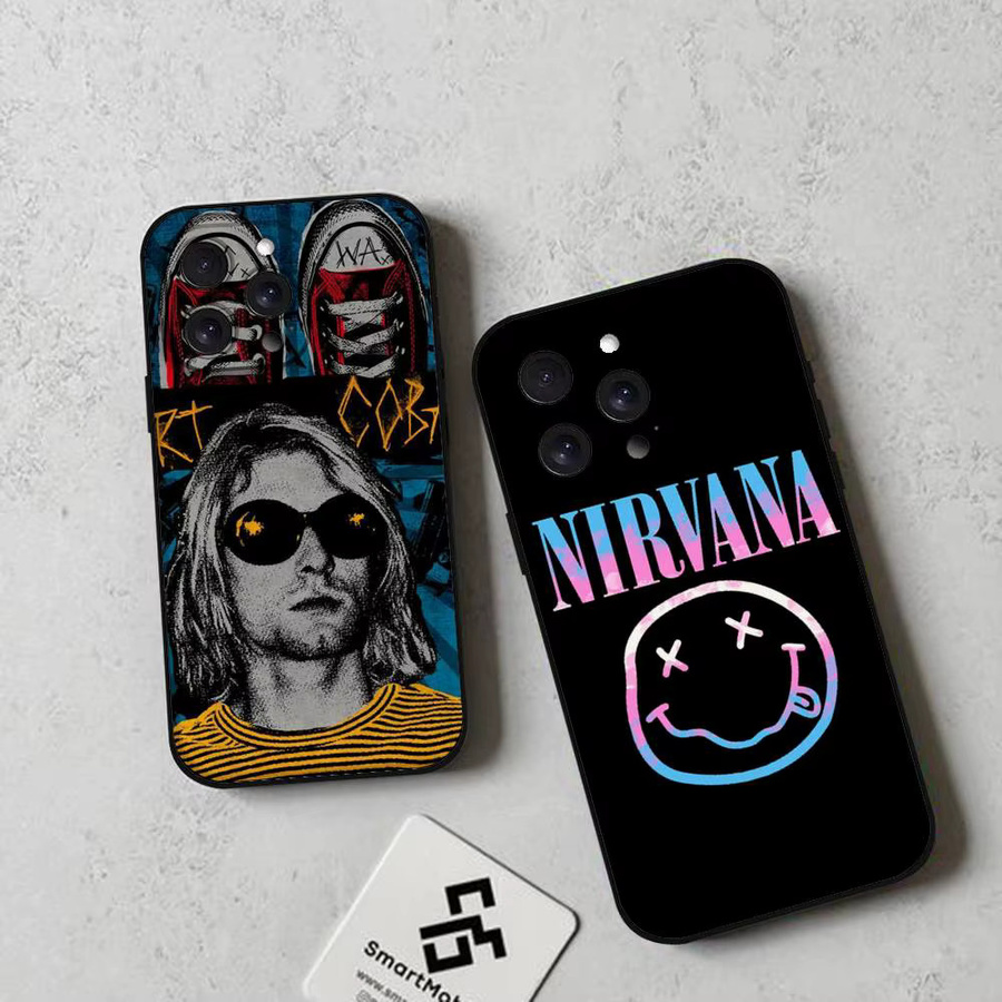 N-NirvanaS Band Handyhülle aus schwarzem Silikon für iPhone 17 16 15 14 13 12 11 Pro Max Mini X Xs XR - Bild 2