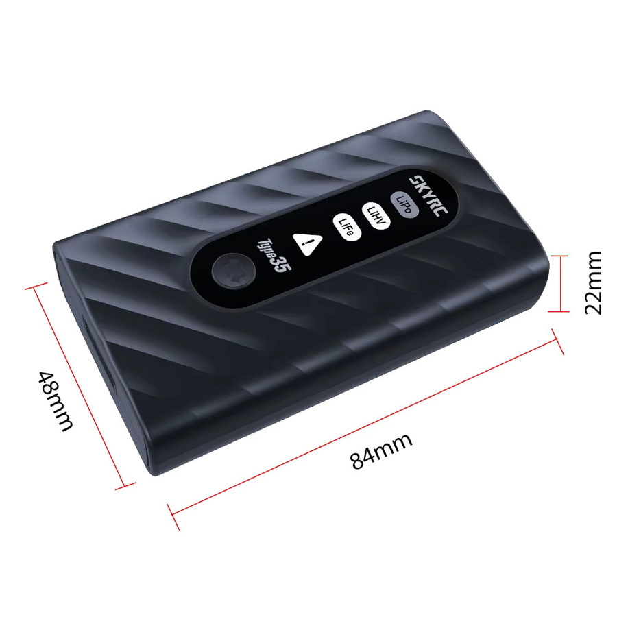SKYRC Typ35 Smart Batterie Ladegerät für LiPo, LiHV und LiFe Batterien, 2-4S, PD 3.0 USB-C, Schwarz - Bild 3
