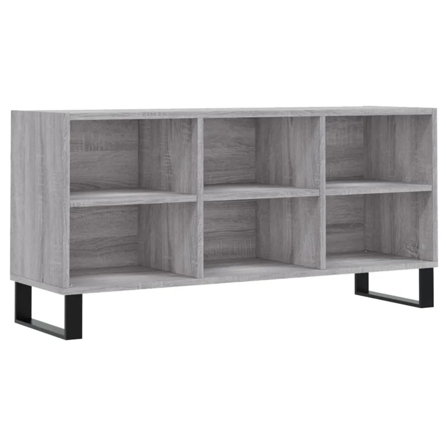 vidaXL TV-Schrank Grau Sonoma aus Holzwerkstoff und Eisen, B/T/H: 103,5 x 30 x 50 cm - Bild 2