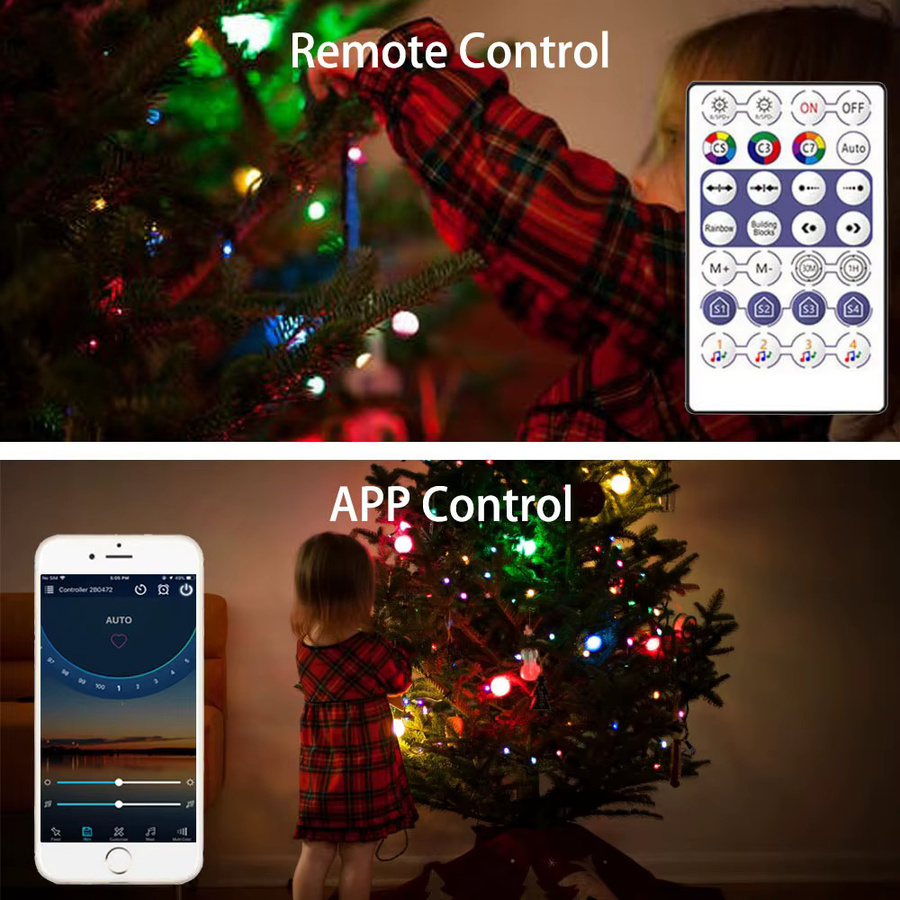 TNALANT WS2812B RGBIC LED Lichterkette mit USB Controller, adressierbare Dekoration in Grün, Schwarz und Transparent für Hochzeit und Weihnachten - Bild 5