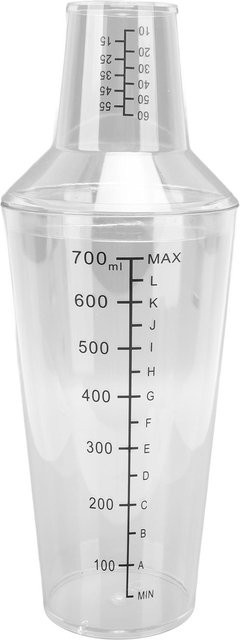 CosyHome Cocktail-Shaker-Set aus transparentem Acryl mit Skala und Auslaufschutz, Weiß, 700 ml - Bild 1