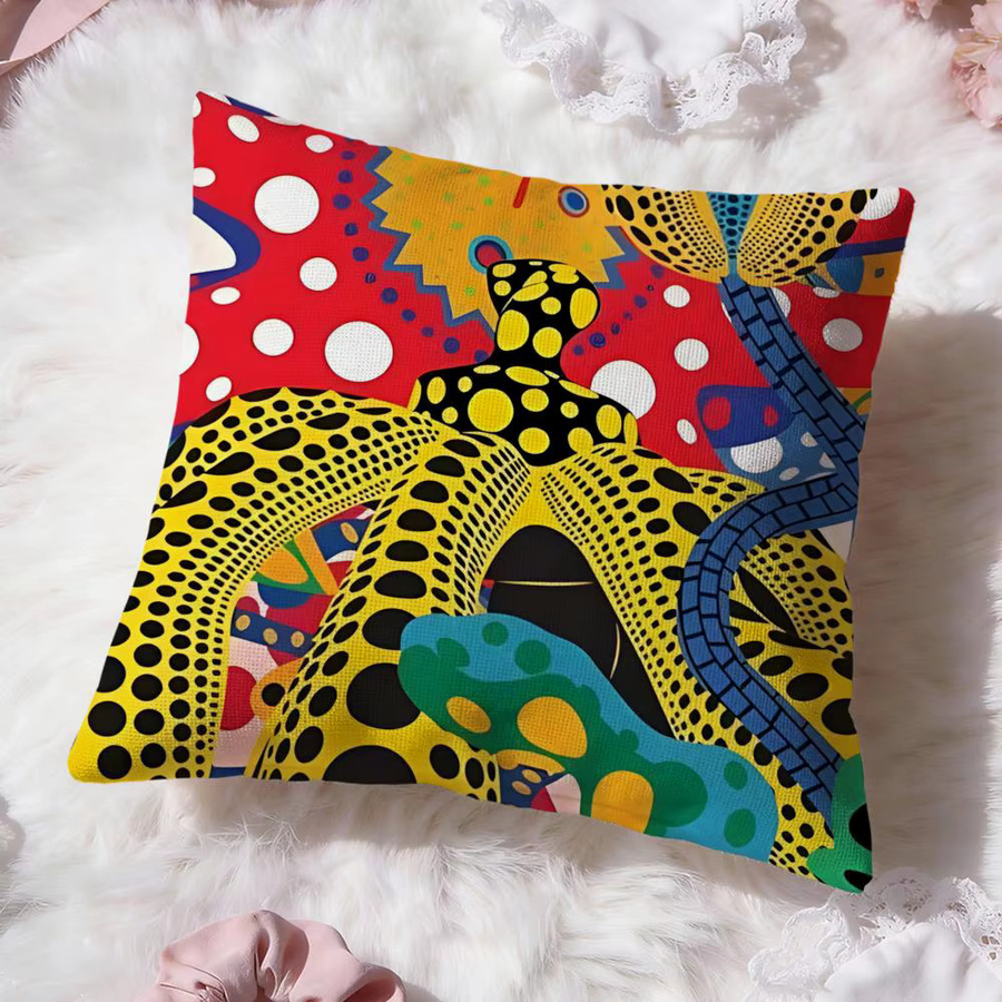 Hot Art K-Kusama Yayoi Kissenbezug Premium Comfort Reversible Pillow Cove, schwarz und mehrfarbig, B/B/B: 30 x 30 x 30 cm - Bild 2