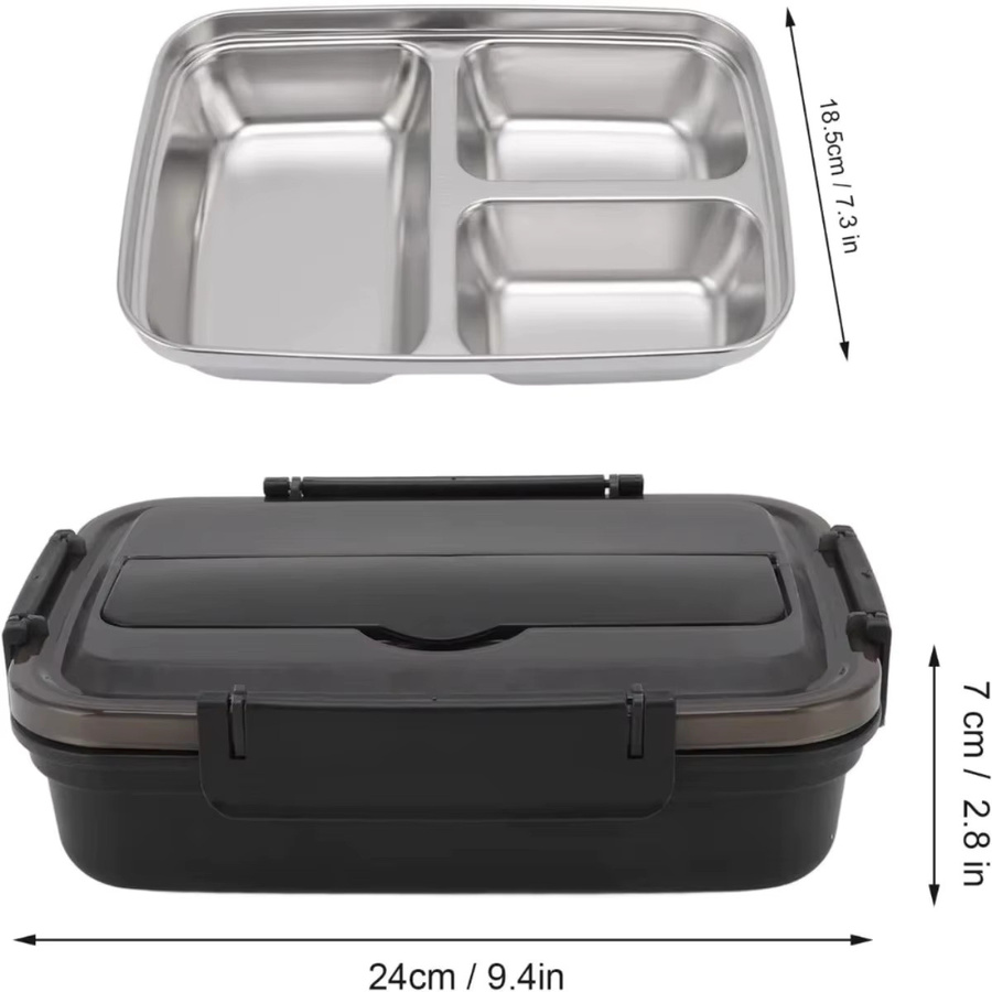 FEB.WIND Bento-Behälter aus Edelstahl in Pink, wärmeisolierte und auslaufsichere Lunchbox mit Fächern - Bild 6