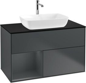 V&B Waschtischunterschrank Finion 100 mit Wandbeleuchtung, lackiert, Breite: 100 cm, Höhe: 50,1 cm, Tiefe: 50,1 cm - Bild 1