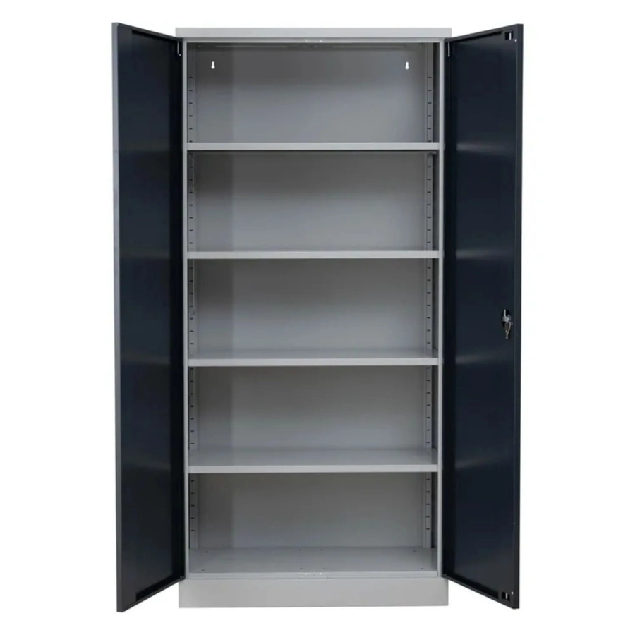 PROREGAL Stahlschrank Bee mit 9 verstellbaren Fachböden und Schließsystem, Farbe: Grau-Anthrazit, H x B x T: 195 x 92 x 42 cm - Bild 2