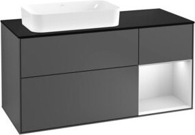 V&B Finion Waschtischunterschrank mit Wandbeleuchtung, Anthrazit lackiert, Breite: 120 cm, Tiefe: 50,1 cm, Höhe: 50,1 cm - Bild 1