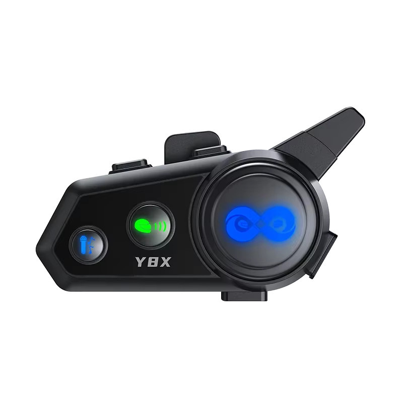 XINOWY Y8X Motorrad Helm Bluetooth Intercom Headset in Schwarz mit 500m Reichweite, IP56 wasserdicht und staubgeschützt, inklusive Musikwiedergabe und Sprachassistent - Bild 6