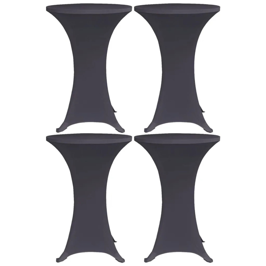 4er Set DELUKE Stretchhussen für Stehtische in Anthrazit, elastische Tischhussen Ø 60 cm aus Polyester-Spandex - Bild 2