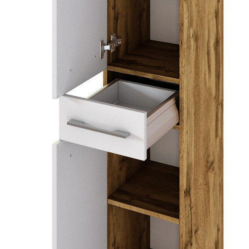 HELD MÖBEL Seitenschrank Livorno in Weiss Matt mit Türen und Schubladen, Breite: 30 cm, Höhe: 180 cm, Tiefe: 35 cm - Bild 3