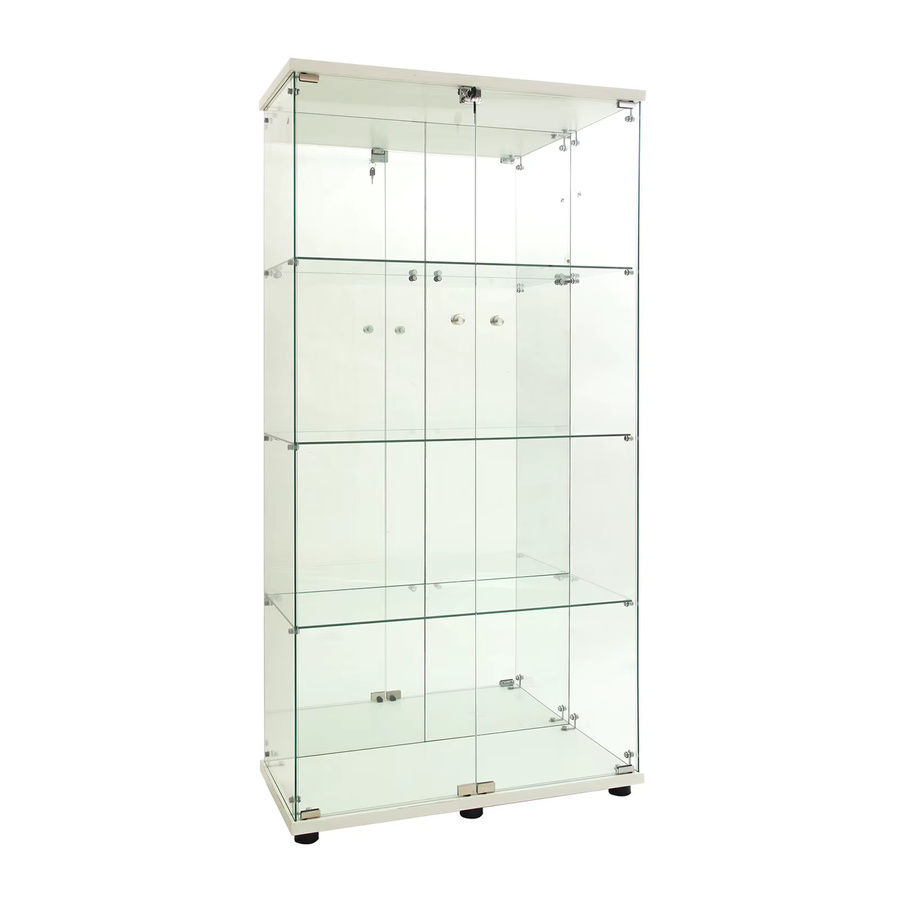 Simurq Glas-Vitrine in Schwarz mit 2 Glastüren und 4 Regalen, Höhe: 164 cm - Bild 2