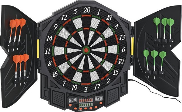HOMCOM Elektronische Dartscheibe Schwarz
