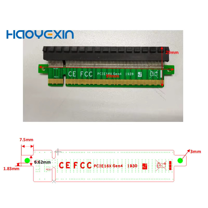 Haoyexin PCI-E 4.0 16x High Speed Riser Grafikkartenadapter in Grün - Bild 2