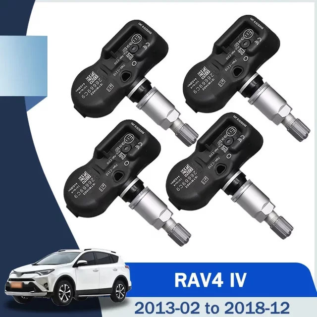 GANGLE 4er-Set Reifendruckkontrollsystem TPMS Sensoren für Toyota RAV4 IV 2013-2018, 433MHz, PMV-C210, Schwarz - Bild 1
