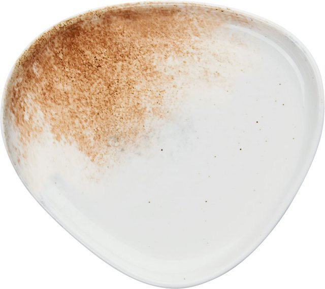 VEGA Purior Teller aus Porzellan, rechteckig, weiß/braun, 6er Pack, B: 17 cm, T: 18,5 cm, H: 2,5 cm - Bild 1
