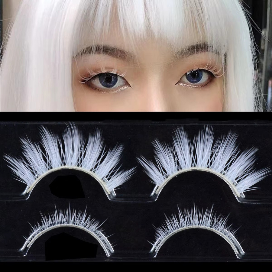 kekelala Wimpern, weiß, 2 Paar, Unisex - Bild 2