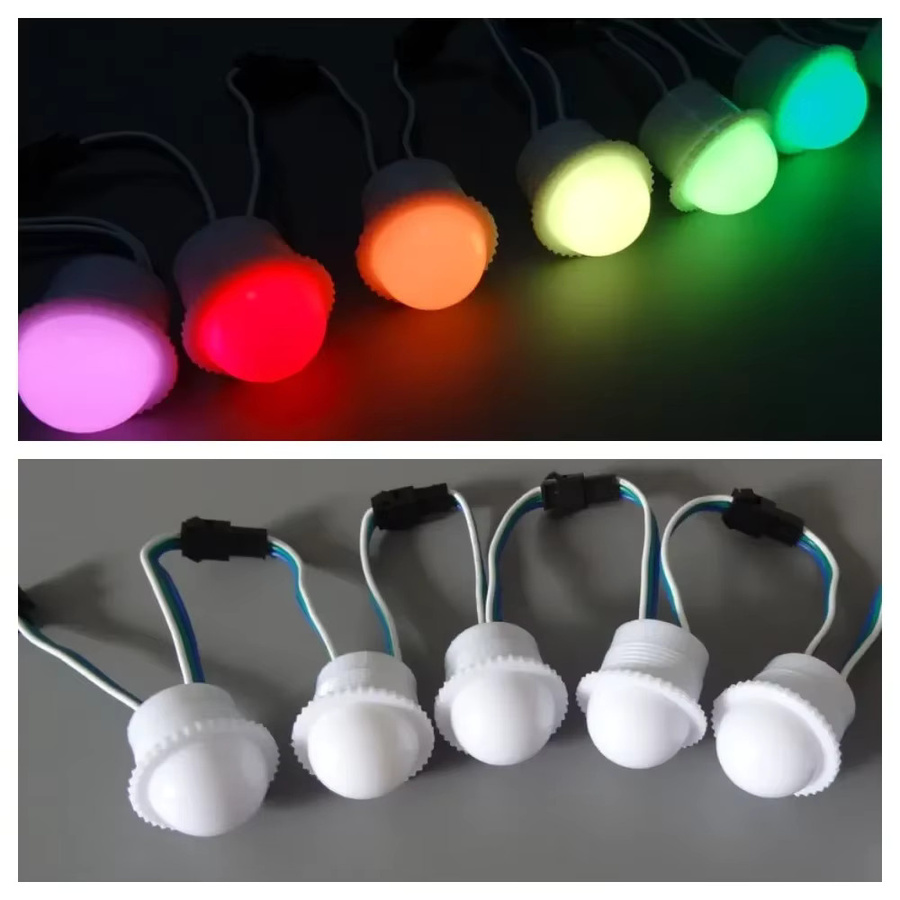 SAGE LU MEI WS2811 RGB LED Modul mit 3 LEDs, DC12V, wasserdicht, transparent, Durchmesser: 26 mm - Bild 4