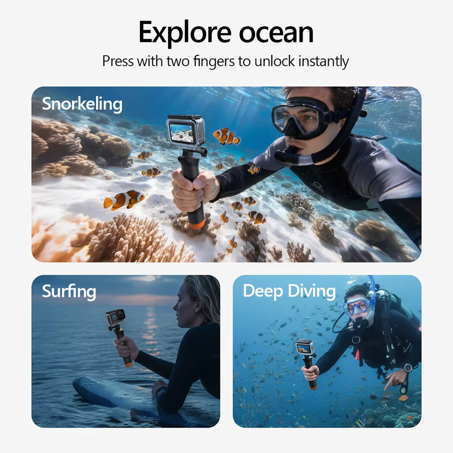 TELESIN Wasserdichtes Unterwasser-Tauchgehäuse für DJI OSMO Action 6, transparentes Anti-Drop Kamera-Schutzgehäuse bis 60 m Tiefe - Bild 3