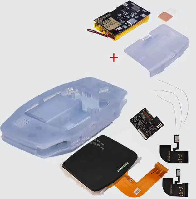 ZCGM IPS V4 Vorlaminiertes LCD-Bildschirm-Gehäuse-Kit für GBA mit 1800mAh Lithium-Akku und Typ-C-Ladeanschluss - Bild 1