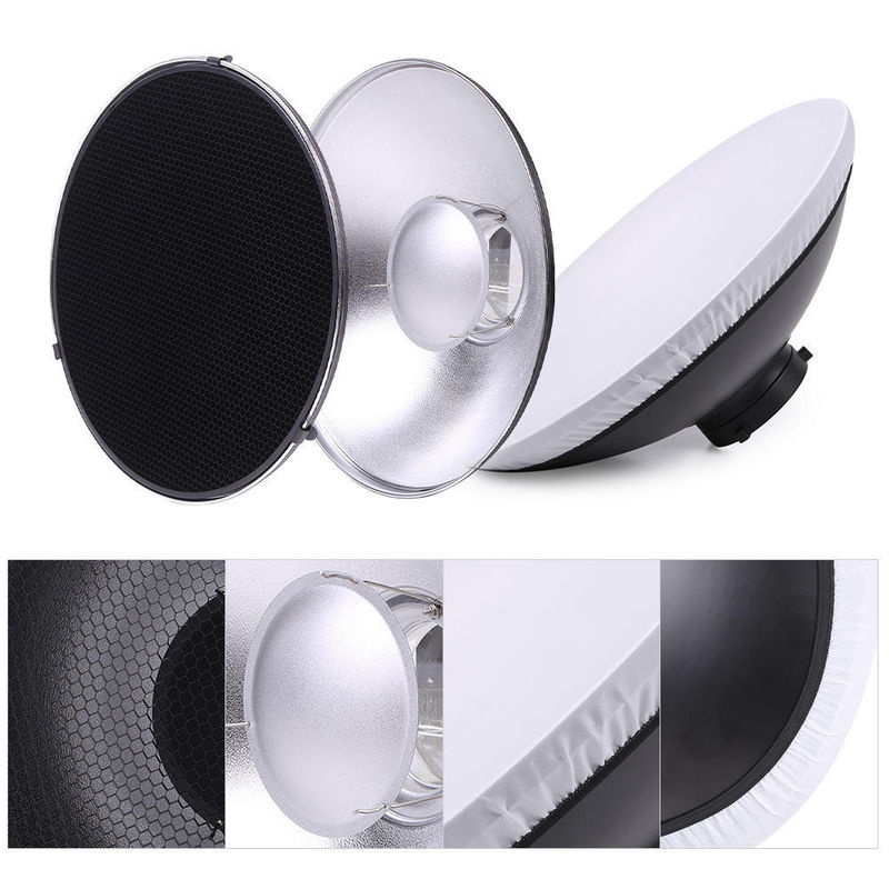 Aimo 16-Zoll Beauty Dish Softbox mit Diffusor und Wabengitter für Bowens-Halterung, Schwarz, B/T/H: 41 x 41 x 14,5 cm - Bild 3