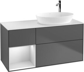 V&B Waschtischunterschrank Finion mit Wandbeleuchtung, Breite: 120 cm, Farbe: Anthrazit lackiert - Bild 1