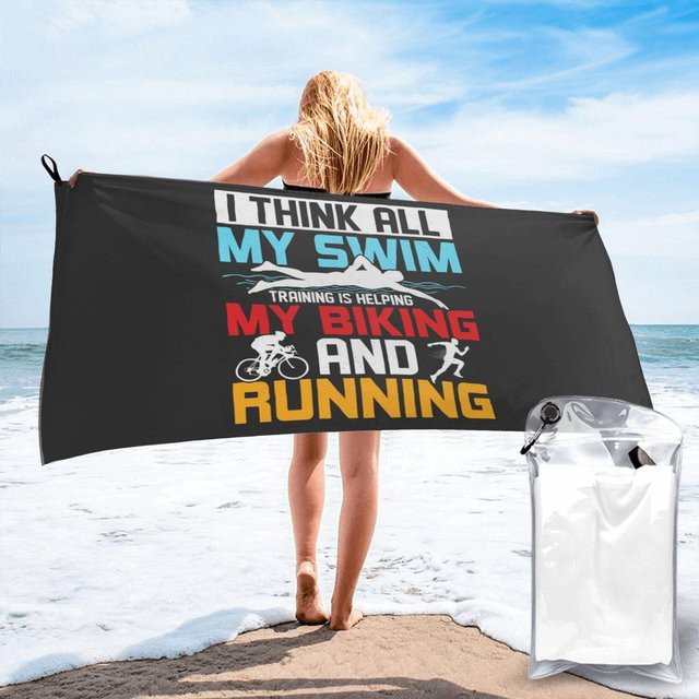 Schnelltrocknendes Mikrofaser Strandtuch von JMG Household Supplies für Triathlon, Schwimmen und Radfahren, Mehrfarbig, Breite: 70 cm, Länge: 140 cm - Bild 1