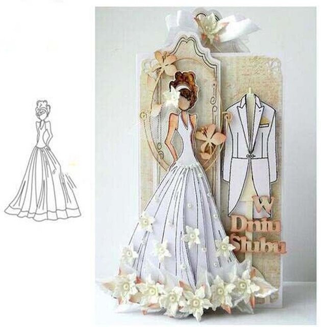 Metall-Schneidewerkzeug für Scrapbooking mit Motiv Mädchen im langen Rock für Papierhandwerk und Prägung - Bild 1